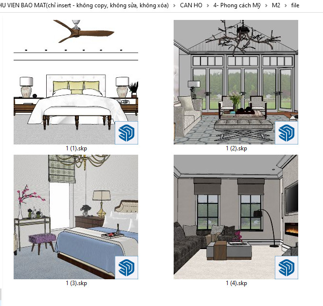 Thư viện sketchup mẫu chung cư – Phong Cách Hồng Kông